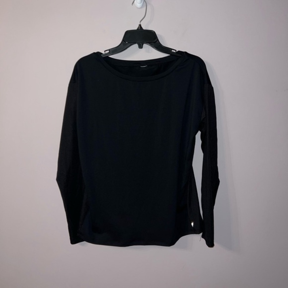 Black oversized thin long sleeve workout shirt small Fabletics